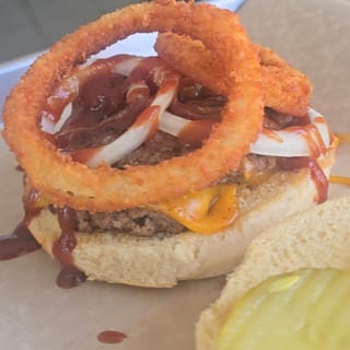 The Pit Cheese Burger w/ Fries and Soda